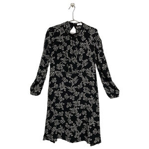 Loft Black & White Long Sleeve Tie Back And Peep Hole Dress - Size 18 - NWT